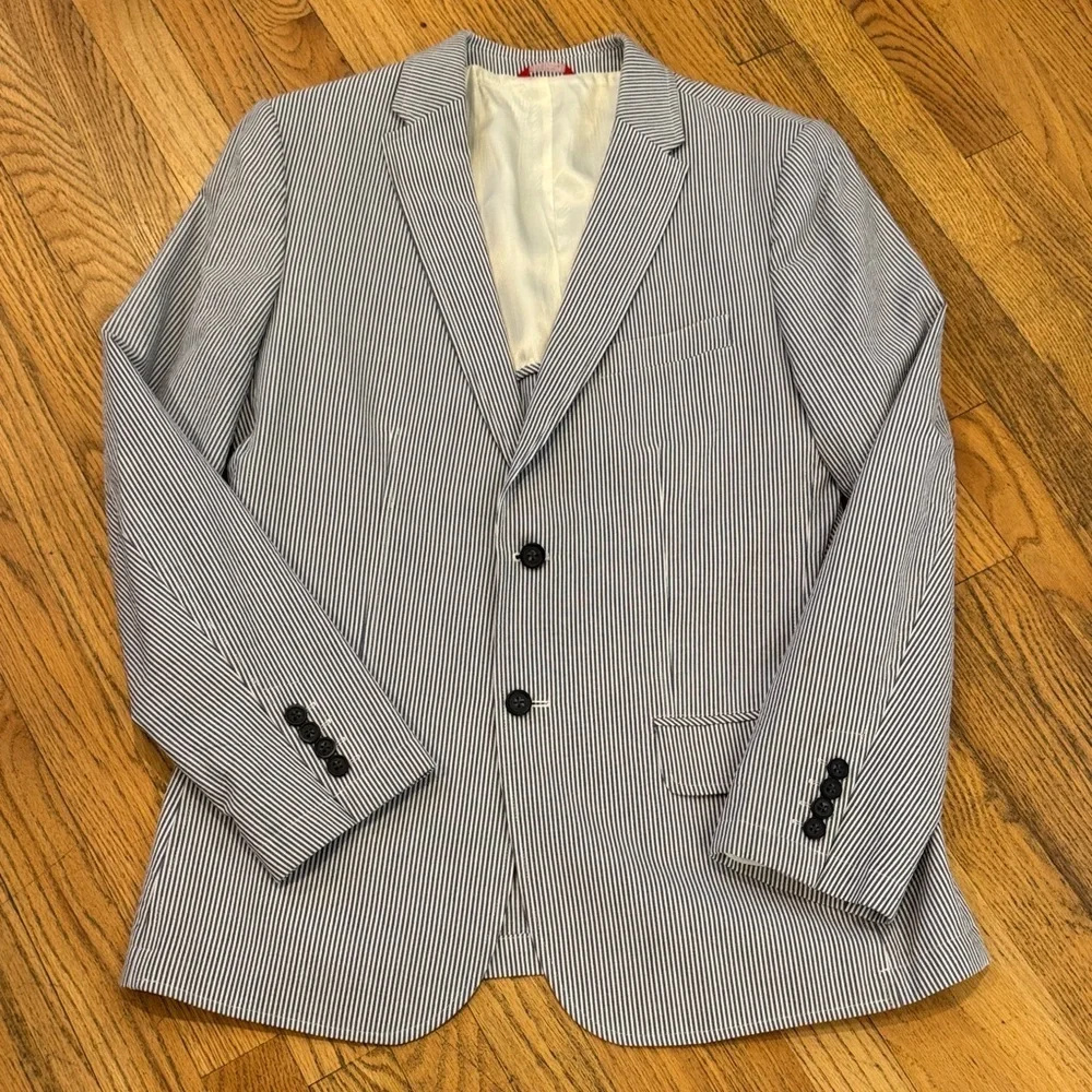 Izod Navy Pinstripe Blazer